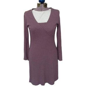 HORNY TOAD cross/wrap dress mauve/black raspberry, size M